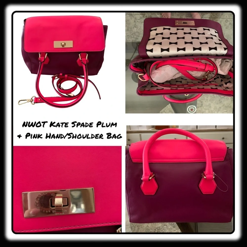 NWOT Kate Spade New York Moody Catherine Street Joanie Plum/Barbie Pink Satchel